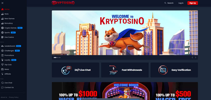 Meilleurs casinos crypto, le Kryptosino